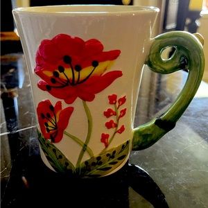 Hand painted stoneware cup